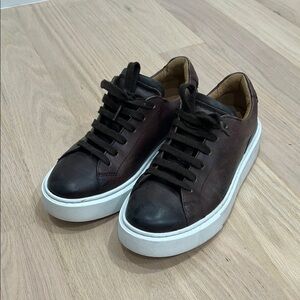 Clarks Brown Sneakers with Suede Upper and White Sole